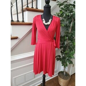 Just for Wraps Women's Red Wrap Dress Size M